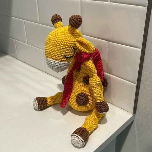 Handcrafted Sleepy Giraffe Amigurumi Crochet Stuffed Animal Toy Doll Figure 🦒 - Picture 2 of 13